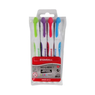 Marcador Simball grip 1400 para pizarra fino fancy x 4