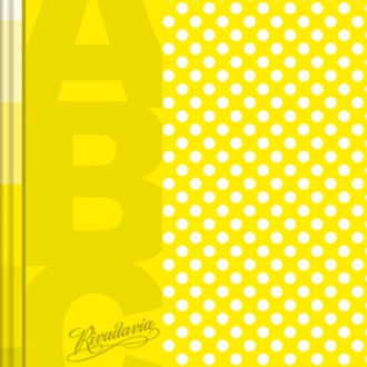 Cuaderno 19x23.5 Rivadavia abc lunares amarillo 50 hs ray cosido tapa dura