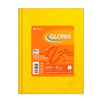 Cuaderno Gloria araña amarillo tapa dura 42 hs ray