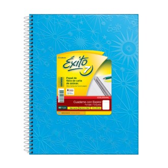 Cuaderno 21x27 Exito n=7 forrado turquesa tapa dura 60 hs ray espiral