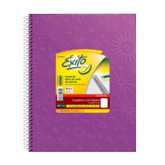 Cuaderno 21x27 Exito n=7 forrado lila tapa dura 60 hs ray espiral
