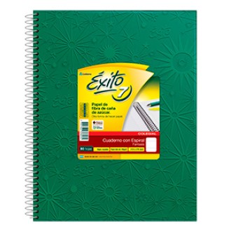 Cuaderno 21x27 Exito n=7 forrado verde tapa dura 100 hs ray espiral