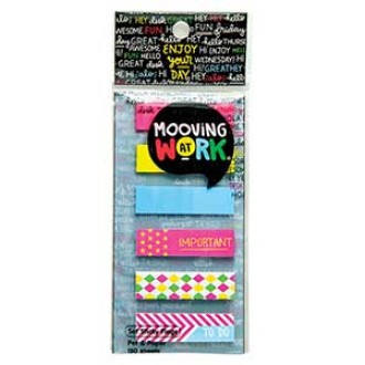 Banderitas plast. Mooving at work con diseño x 150 art. 2100402